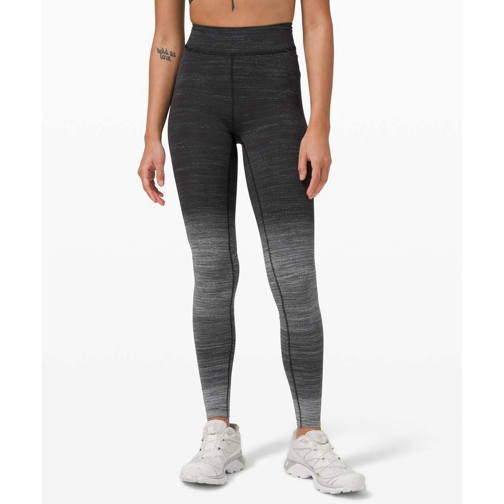 Lululemon Varsa Tight 28" *lululemon labAurora Glow Jacquard Black Obsidian Sz 8